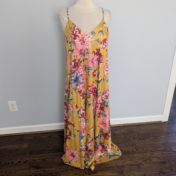 Nicole Miller Dresses & Skirts - Women's Nicole Miller Mustard Maxi Floral Dress 6